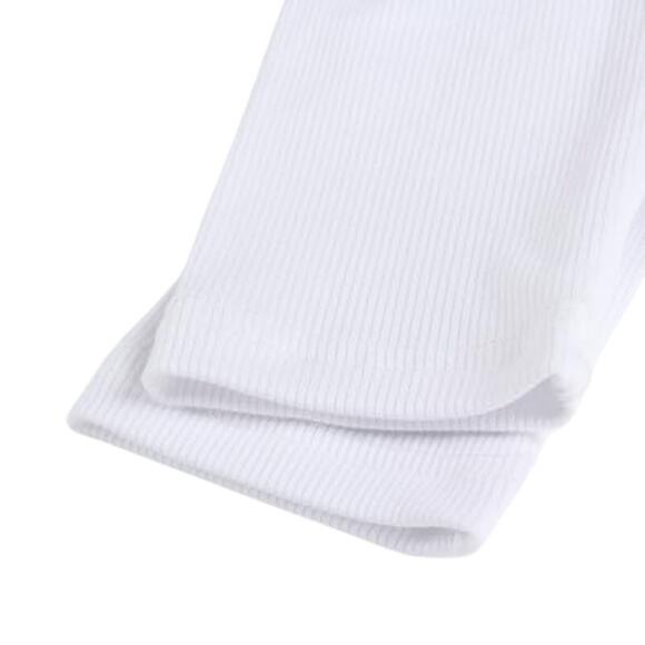 Long Sleeve Crop Top Shirts Women's Small Ribbed Slim Fitted - Picture 2 of 4